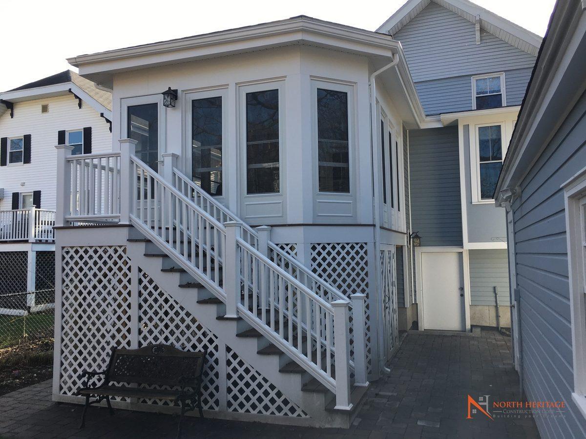 Custom two-story home addition in Newton MA by North Heritage Construction
